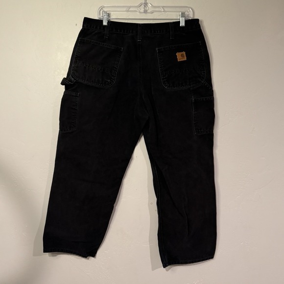Vintage Carhartt Pants Mens 36x30 Black B11 Carpenter Canvas Workwear Utility - Picture 4 of 11